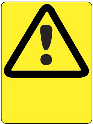 SIGN WARNING CAUTION TRIANGLE SYMBOL BLANK 600X450 FLUTE 29W